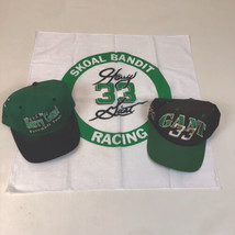 Vintage Pair Harry Gant 33 Snapback Hat Skoal Bandana NASCAR Cap Lot - $49.47
