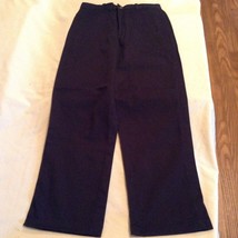 Size 14 Husky George uniform pants black flat front adjustable waist boys - $17.59