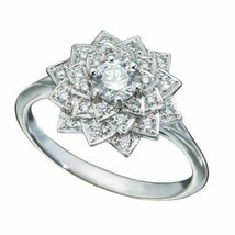 Vintage 2CT Künstlicher Diamant Kunst Deko Verlobung Antik Ring Sterlingsilber - £207.11 GBP