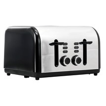 Redmond 4-Slice Wide Slot 1400W Stainless Steel Toaster in Black - £67.97 GBP