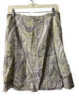 Ann Taylor Womens Size 8 Green Floral Lined Flair Skirt Hidden Zipper Lined - $10.61