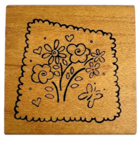 Vintage Great Impressions Flower Patch Butterfly Heart Rubber Stamp C36 Postage - £11.98 GBP