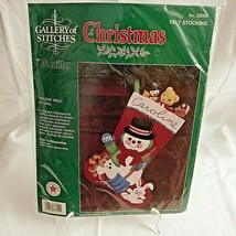 Vintage Bucilla 15&quot; Holiday Pals Christmas Stocking Felt Kit New in Pkg # 33050 - $29.02