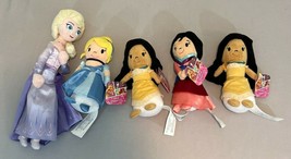 Just Play Disney Princess Stylized Mini 6” Plush Lot of 4 Mulan Pocahontas ELSA  - £20.54 GBP