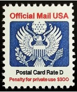 1985 14c Eagle Official Mail USA Red &amp; Blue Scott O138 Mint F/VF NH - $1.74