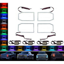 14-16 Chevy Silverado Multi-Color Changing LED RGB SMD Headlight Halo Ring Set - £111.86 GBP