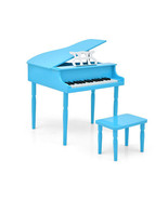30-Key Wood Toy Kids Grand Piano with Bench and Music Rack-Blue - Color:... - €126,22 EUR