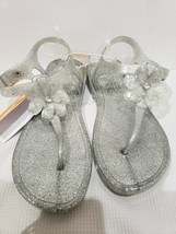 NEW Gymboree Silver Glitter Sparkle Jelly Sandals Size 2-3 - $21.77