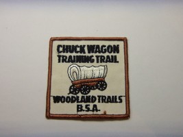 OLDER BOY SCOUT CLOTH PATCH   CHUCK WAGON TRAINNG TRAIL WOODLAND TRAILS BSA - £7.86 GBP