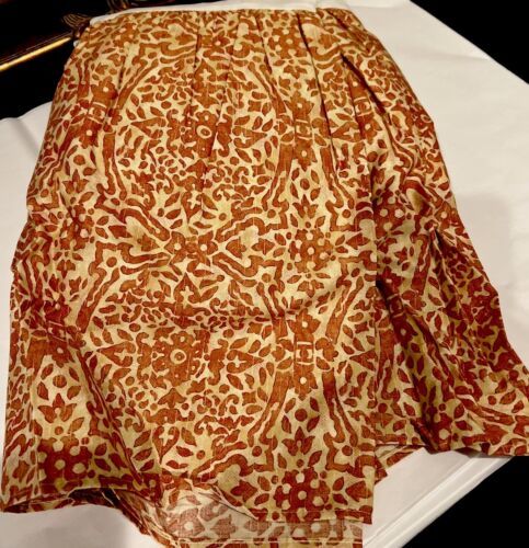 Ralph Lauren San Luca Scroll Queen Bed Skirt 14" Drop Dust Ruffle Terracotta
