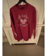 Vintage 2005 Harley Davidson Red T Shirt Long Sleeve, Flames On Sleeve S... - $17.99