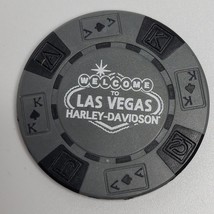 Harley Davidson Poker Chip - Las Vegas , NV - Gray &amp; Black - $4.94