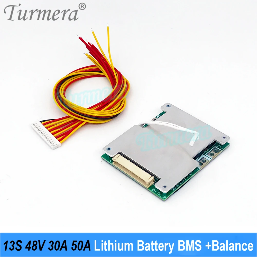 Turmera 48V 54.6V 13S 30A 50A Balance BMS Lithium Battery Protected Board with N - $87.95