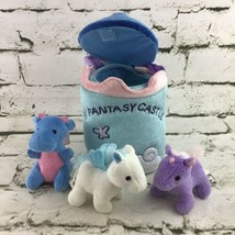 Aurora Baby My Fantasy Castle Mini Plush Lot Of 3 Animals Rattle Squeek Sounds - $15.84