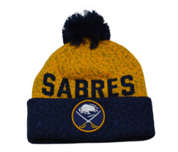 Buffalo Sabres NHL Fan Weave Knit Beanie Pom Pom Winter Hat by Fanatics - £17.88 GBP