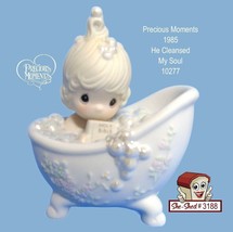 Precious Moments He Cleansed My Soul 10277 Vintage 1985 Enesco Figurine - £13.29 GBP