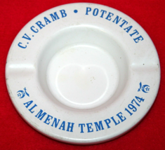Vintage Al Menah Temple 1974 Shriners Nashville Tn Metal Ashtray Freemason Mason - £14.86 GBP