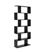 6 Tier S-Shaped Bookshelf Storage Display Bookcase Decor Z-Shelf -Black ... - $2,088.22 MXN