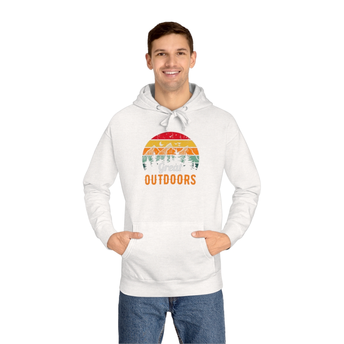 Primary image for Printed Retro Sunset Graphic Hoodie | Warm Fleece Cotton Blend Hoodie For Men an