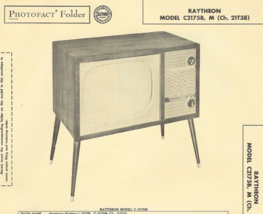 1956 Raytheon C2175B Television Tv Photofact Manual C2175M C-2175B 2175M Vintage - £7.43 GBP