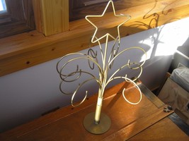 Used Large Brass Colored Metal Christmas Tree that Folds Up for Hanging Ornament - £6.79 GBP