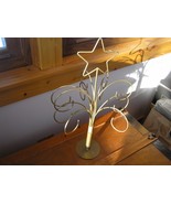 Used Large Brass Colored Metal Christmas Tree that Folds Up for Hanging ... - £6.75 GBP
