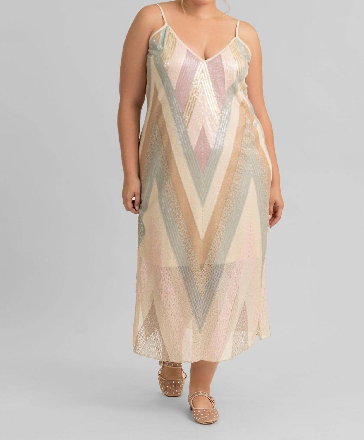 -Bl^nk- Nurayda V-Neck Maxi Dress - Plus Ivory - $235.00
