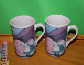 Pair Of Walt Disney World Alice In Wonderland Tall Coffee Tea Mugs Souvenirs - £23.35 GBP