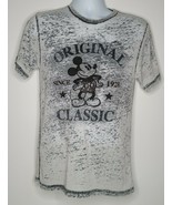 DISNEY Disneyland Classic Original Mickey Mouse Gray Heather T-Shirt Top... - £10.19 GBP