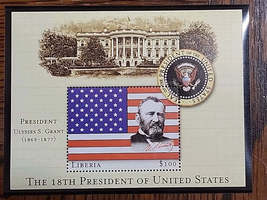 18th President Ulysses S. Grant $100 Stamp Liberia Mystic Stamp Company - $1.00