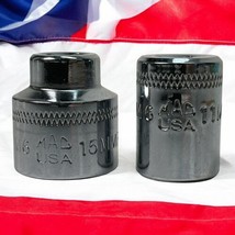 MAC Tools Lot 1/4”Drive Metric Chrome Socket M6 15MMR &amp; 11MMR 6 Pt. USA Made - £18.53 GBP