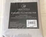 Great Hotels Collection STANDARD Pillowcases Solid Gray 100% Cotton MSRP... - $23.69