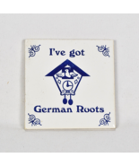 Vintage German Roots Culture Magnet Tile 3&quot; Square Blue &amp; White Cuckoo C... - $20.35 CAD