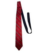 Tommy Hilfiger Silk Necktie Red Diagonal Stripe Classic Mens Tie - $13.50