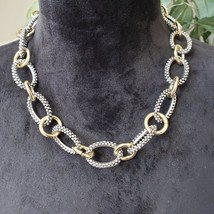 Womens Gold &amp; Silver Tone Gothic Heavy Chain Necklace Jewelry with Lobster Clasp - $29.70