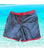 George Mens XL Swim Trunks Blue Red Drawstring Pool Beach Vacation Polye... - $173.53 MXN