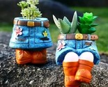 Two (2) Polyresin Planters ~ Indoor/Outdoor Flower Pots ~ 1-Standing 1- ... - $37.40