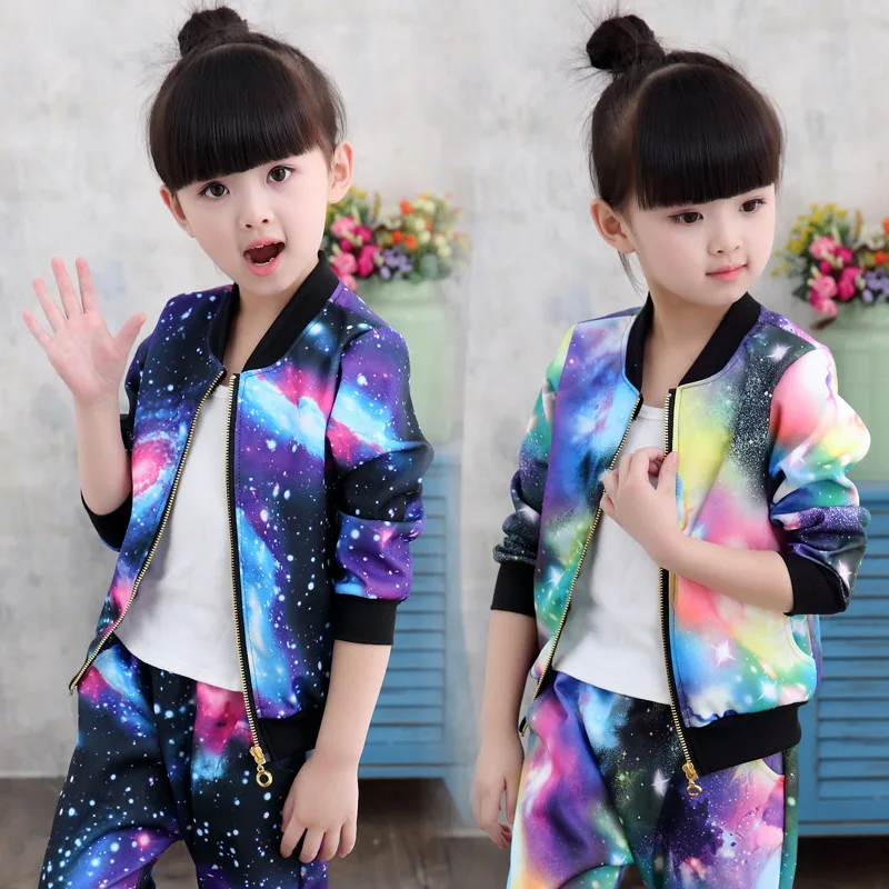 Clothing sets children zipper coat and pant set baby girl holiday sports suit tracksuit thumb200
