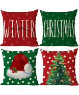 Yeeju Christmas Pillow Covers 20X20 Set of 4 Merry Christmas Cushion Cov... - £27.37 GBP