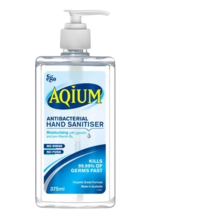 Aqium Anti-bacterial Hand Sanitiser in a 375mL Pump - $72.97