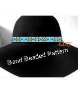 Delica Beads Hatband  Loom Pattern No.131 - Turquoise Star Hat band Loom... - $5.81 CAD