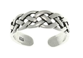 Jewelry Trends Open Celtic Weave Knot Sterling Silver Toe Ring Adjustable-Size - £23.52 GBP