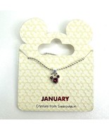 Disney Parks Mickey Birthstone Swarovski Crystal GoldTone January Necklace - £9.59 GBP