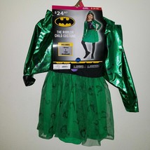 NEW Riddler Girl Halloween Costume Cosplay S 4-6 M 8-10 Dress Hat Batman Villain - £16.67 GBP