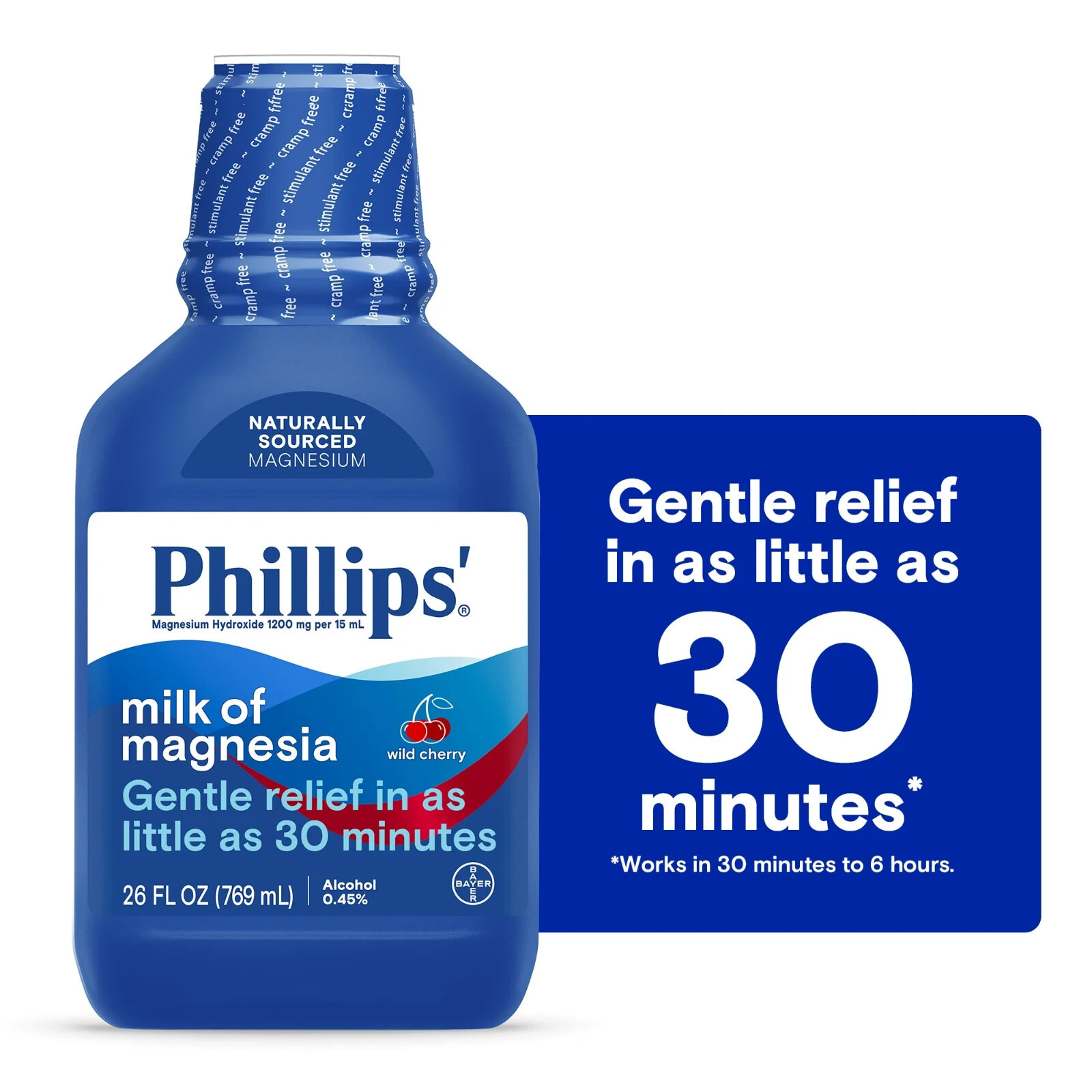Phillips’ Milk of Magnesia Liquid Laxative, Wild Cherry Flavor, 26 oz, S... - $12.40