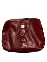 Estee Lauder Large TRAIN CASE Faux Leather RED Make Up Cosmetic Bag NEW - $16.82