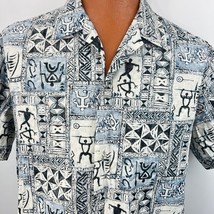 Howie Hawaiian Aloha XL Shirt Reverse Print Geometric Turtle Honu Hook M... - £39.04 GBP