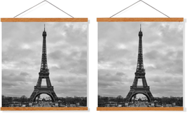 Magnetic Poster Hanger Frame 2 Pack 8&quot; Teak Wood Magnet Poster Frame for Hanging - £14.31 GBP
