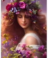 Goddess of flowers, Digital ART, Ai art, printable, Digital Download,300... - $3.60