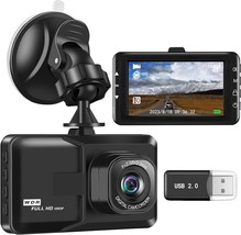 Dash Cam Front 1080P FHD Dash Camera for Cars 3 inch Screen Dashboard Ca... - £27.01 GBP